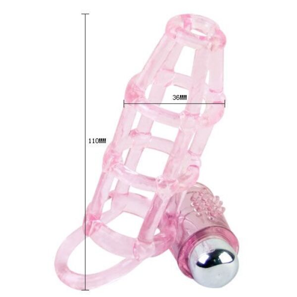 Vibrerende penishylster Baile BI-014076 med ringe og klitorisvibrator