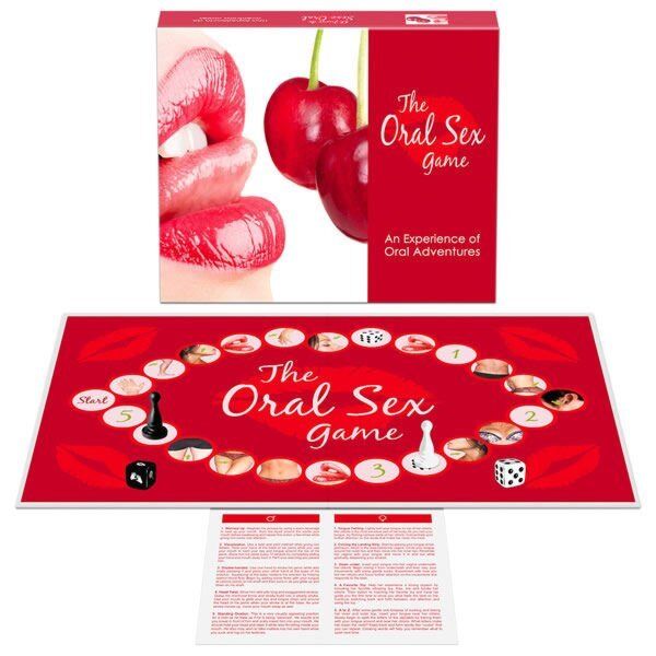 Oralsexspil fra Kheper Games med spillebræt, brikker og terninger