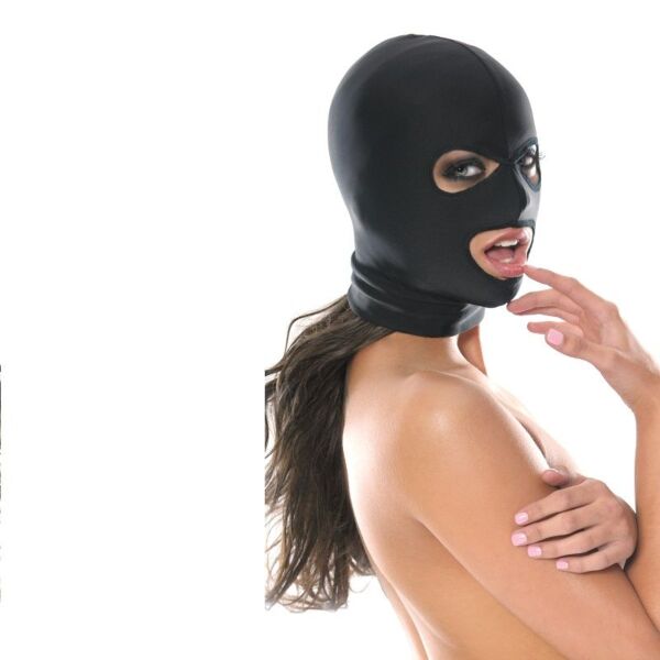 Maske Fetish Fantasy 3-Hole Hood fra Pipedream med åbninger til øjne og mund