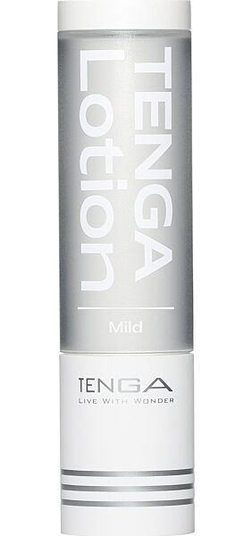 Flaske med glidecreme fra TENGA Lotion i versionerne Light og Mild
