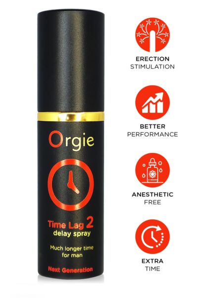 Forsinkelsesspray Orgie Time Lag 2 i sin aluminiumsflaske på 10 ml