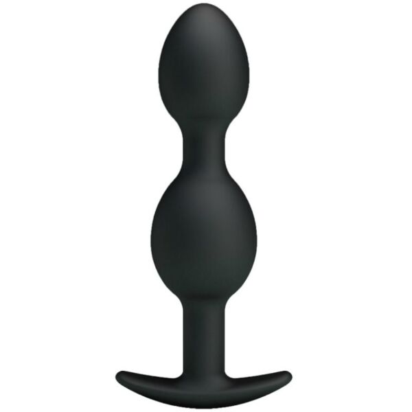 Analkugler Pretty Love Heavy Balls i sort silikone med håndtag