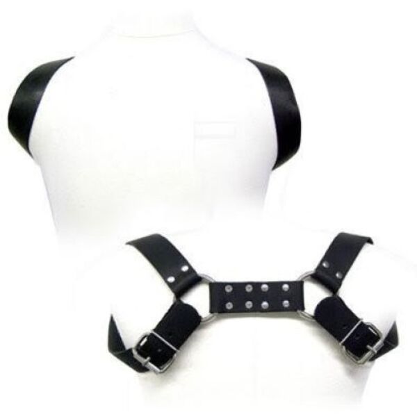 Leather Body Holster harness til mænd med stropper over skuldrene