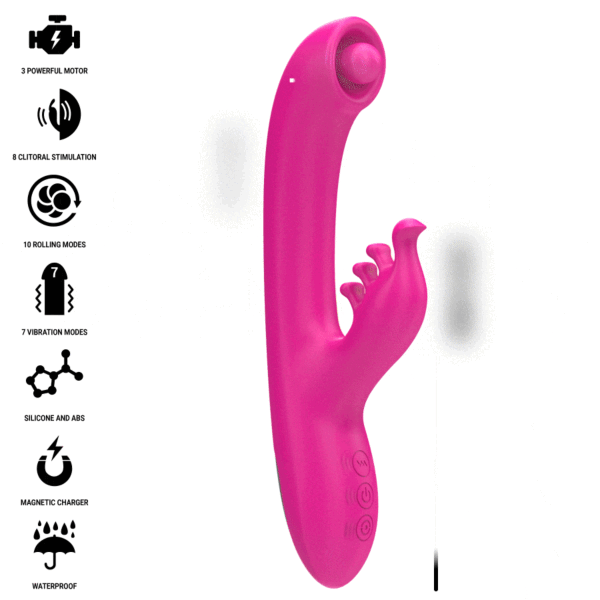 Rabbit-vibrator Intense Christina med indføringsskaft og ydre arm til klitoris