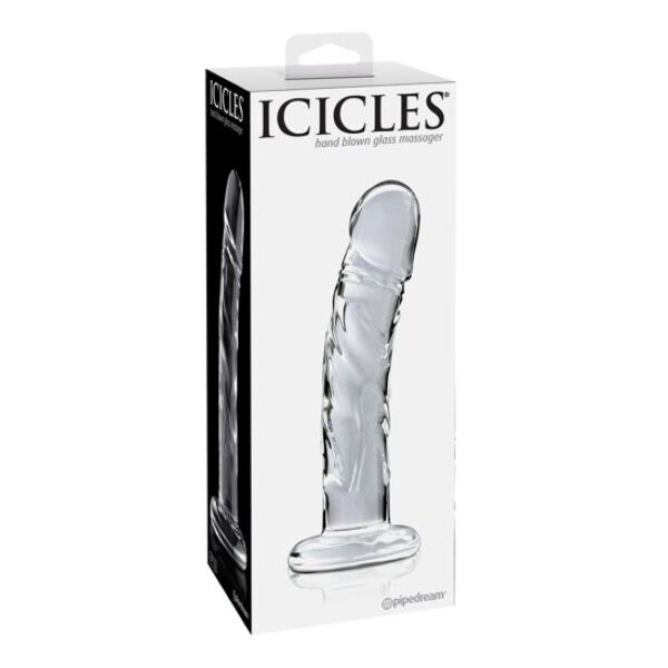 Glasdildo Pipedream Icicles N. 62, buet og med flad base