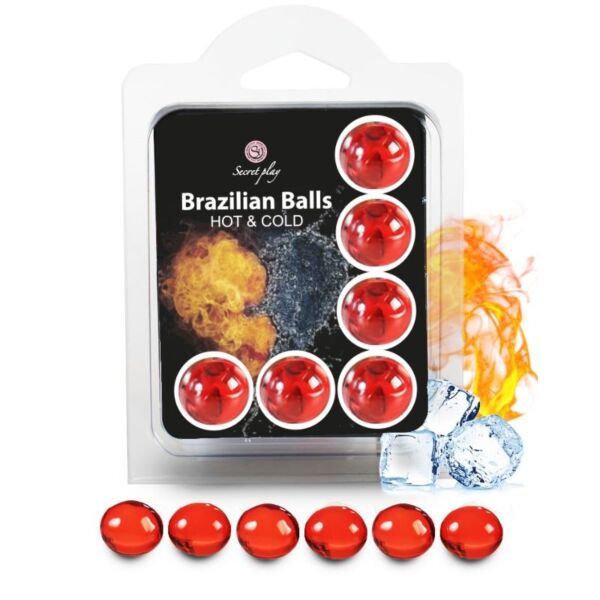 Secret Play Brazilian Balls Frío-Calor, sæt med 6 kugler med massageolie