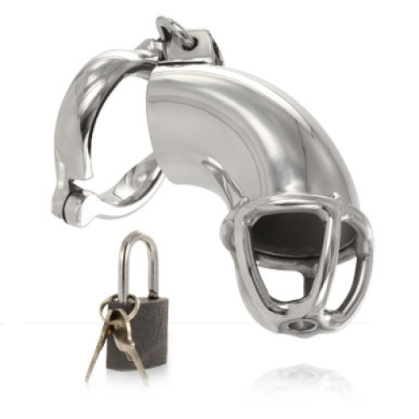 Kyskhedsbur Metal Hard Lancelot med ring, låsestift og hængelås