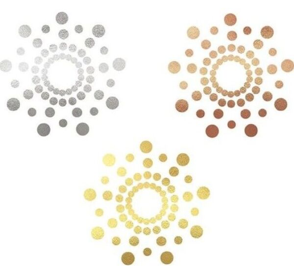 Metalliske midlertidige tatoveringer Bijoux Indiscrets Mimi Metallic i sølv, guld og kobber