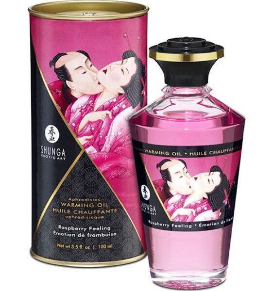 Flaske med Shunga massageolie med varmeeffekt, 100 ml