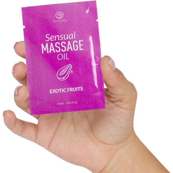 Enkeltdosis af massageolie Secret Play Eksotiske Frugter på 10 ml