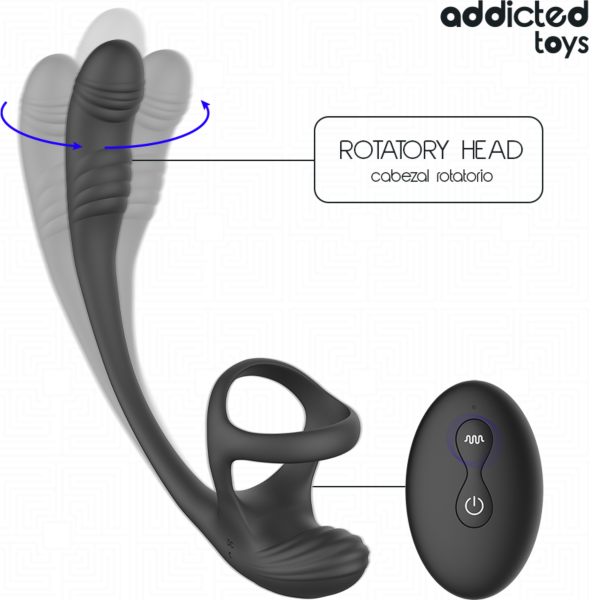 Addicted Toys 360º prostatamassager med prostataæg, ring og fjernbetjening