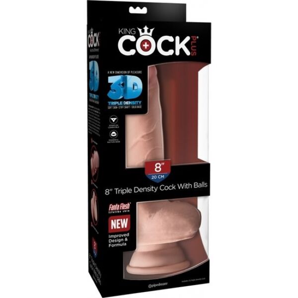 Realistisk dildo King Cock Plus Triple Density fra Pipedream, med sugekop i bunden