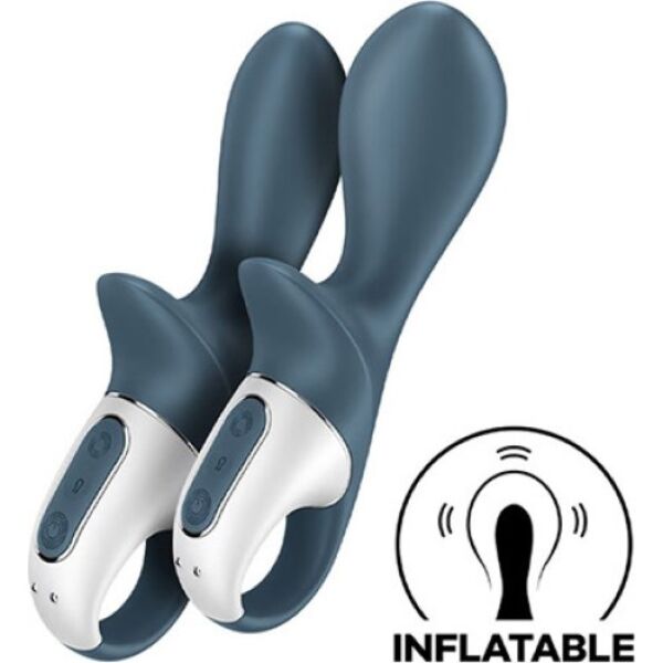 Analvibrator Satisfyer Air Pump Booty 2 i antracit med base og holdering