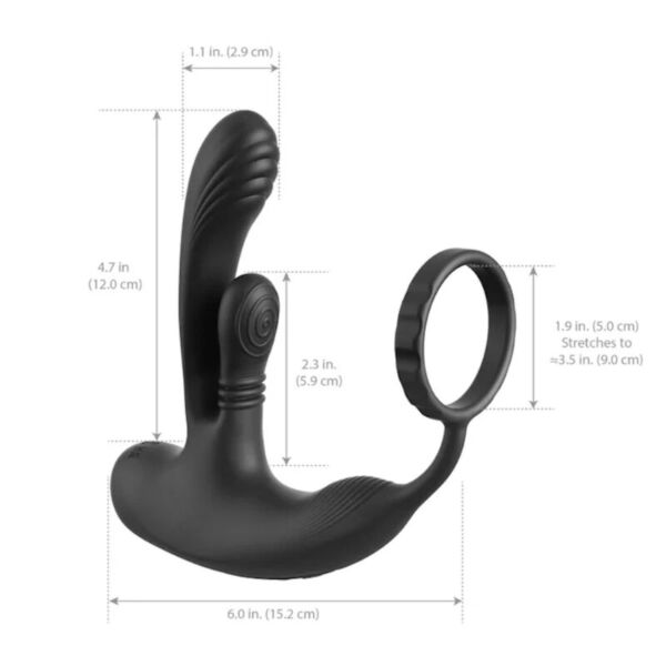 Pipedream Ass-Gasm IntiMotion-stimulator med prostatahoved, tekstureret analplug og perineumpude