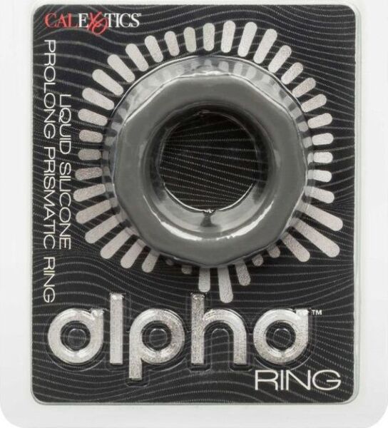 Penisring CalExotics Alpha Prolong Prismatic Ring i grå silikone