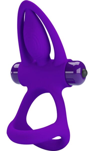 Vibrerende penisring Pretty Love BI-210306 med stimulator med børster og delfinformet spids