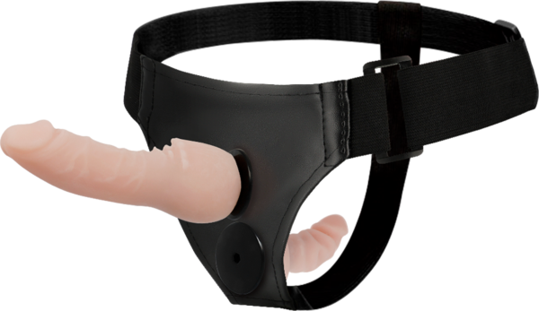 Dobbelt strap-on Harness Attraction Wayne med sin realistiske dildo