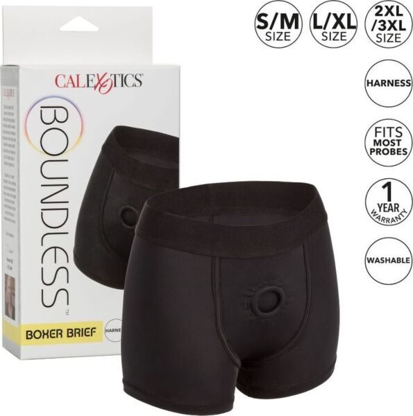 Strap-on sele i boxermodel, CalExotics Boundless Boxer Brief L/XL i sort
