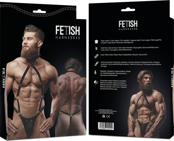Justerbar Fetish Submissive Attitude-harness i ét stykke