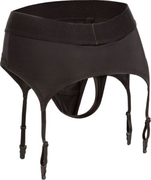 CalExotics Boundless Thong with Garter strap-on-sele med strømpeholdere og ring foran