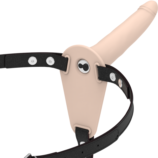 Strap-on med vibrator Fetish Submissive 15 cm i silikone, med elastisk livrem