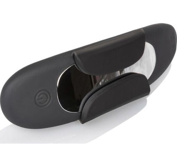 Sort CalExotics Lock-N-Play Remote Panty Teaser med magnetiske fastgørelsesvinger og fjernbetjening
