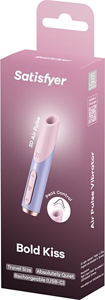 Klitorissuger Satisfyer Bold Kiss Wave i pink og violet