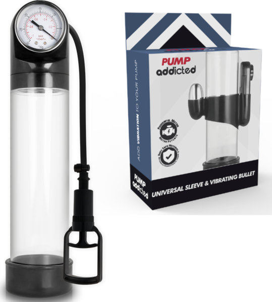 Penispumpe Pump Addicted RX9 med vibrator og manometer