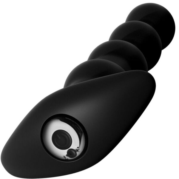 Sorte Anal Fantasy Elite Rechargeable Anal Beads analkugler med kugler i stigende størrelse og bred base