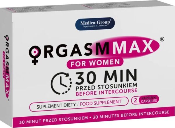 Pakke med Orgasm Max For Women Capsules fra Medica Group