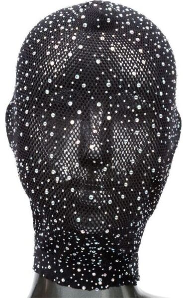 Sort BDSM-hætte CalExotics Radiance Full Hood Cover med strass og korsetsnøring