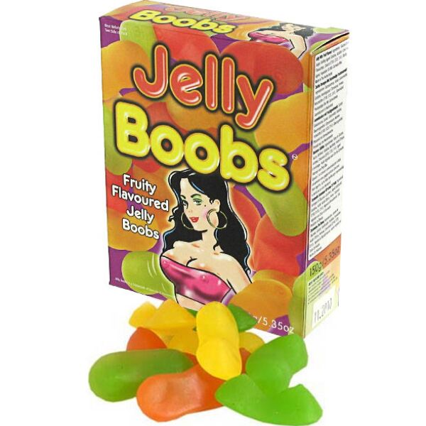 Pakke med Spencer & Fleetwood Jelly Boobs vingummi formet som bryster