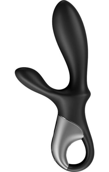 Analvibrator Satisfyer Heat Climax+ i sort, med de to arme og håndtaget med stopring