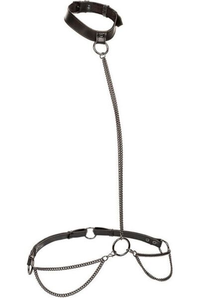 Calexotics Euphoria Plus Size Halter kædesele, der kan laves om til halsbånd med line