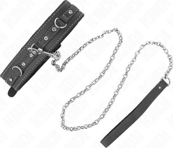 Kink halsbånd med line i PVC på 105 cm