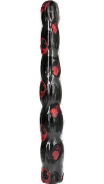 Analdildo All Black AB16 Stem, sort og bølget