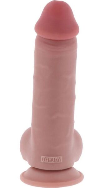 Realistisk dildo Get Real Deluxe Extra Thick med testikler og sugekop i bunden