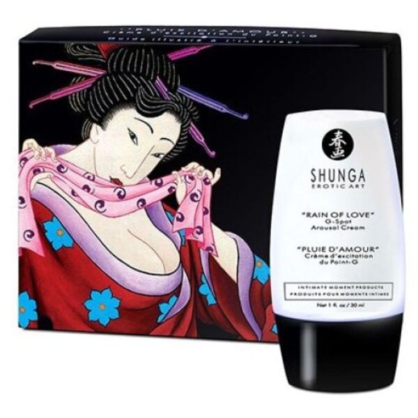 Flaske med Shunga Rain of Love stimulerende G-punktscreme