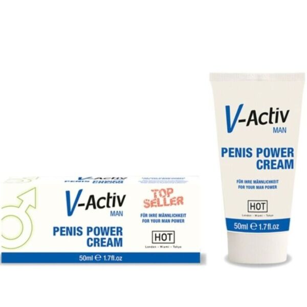 HOT V-ACTIV intimcreme til mænd, emballage på 50 ml