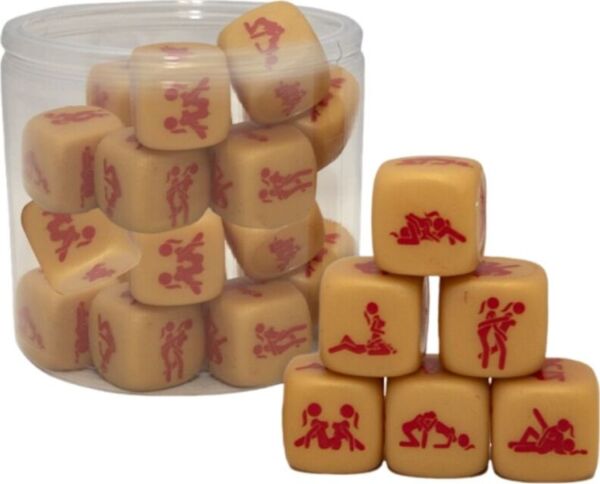 Gylden sexterning Diablo Picante Pride Dice of Love med sexstillinger