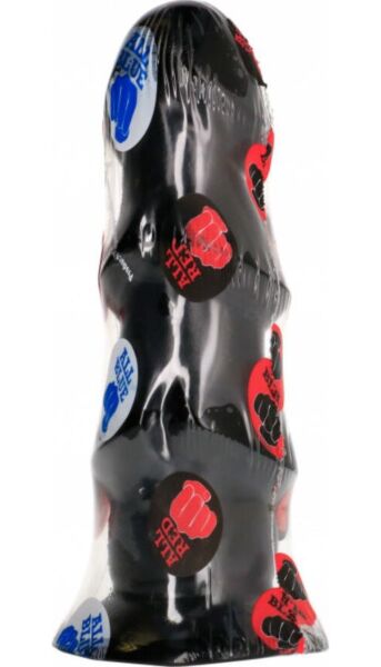 Dildo All Black Triple Wand på 17 cm med de tre forskudte relieffer