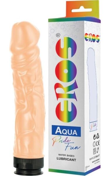 Stiv, realistisk dildo Eros Aquaglide med 300 ml vandbaseret glidecreme indeni