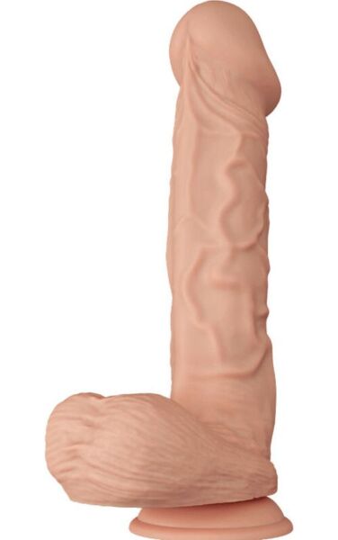 Realistisk dildo Baile Beautiful Encounter 26 cm i hudfarve, med testikler og sugekop i bunden