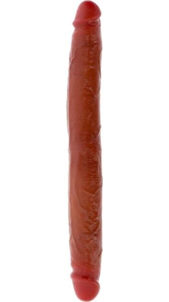 Dobbeltdildo i silikone, ToyJoy Get Real Skin, med bevægelig forhud
