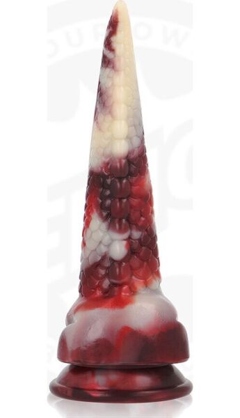 Dildoen Epic Draxis Abyss Shadow med en smallere top og en base, der er nem at holde om