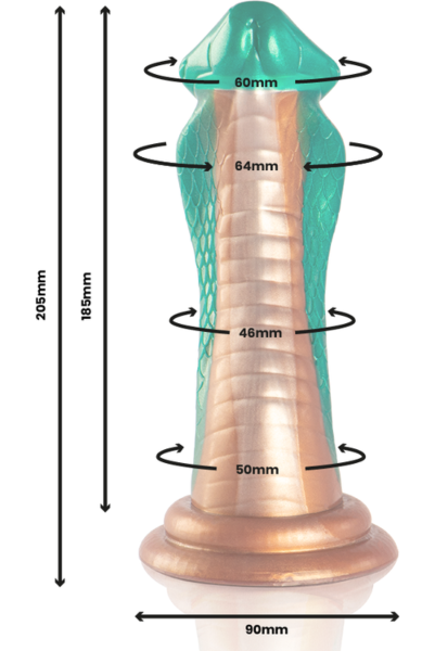 Dildoen Epic Python Cobra Green med penishoved, fortykkelse under penishovedet og base