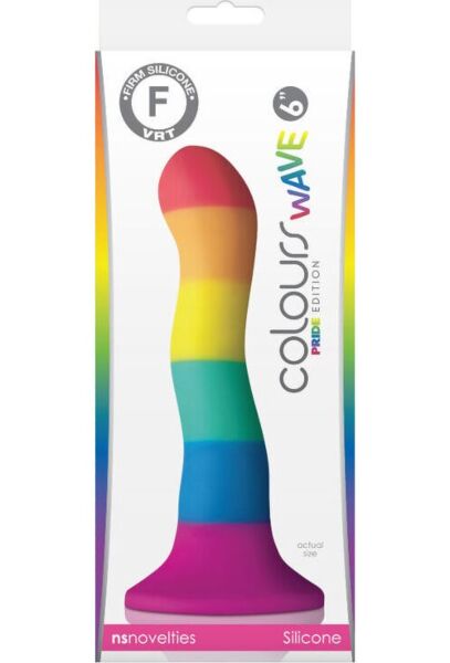 Dildo NS Novelties Pride Wave 17 cm i silikone med sugekop i bunden