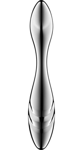 Ståldildo i rustfrit stål Satisfyer Pure Gravity 3, sølvfarvet med to ender