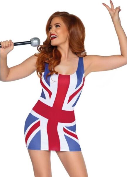 Kostume Leg Avenue British Flag Dress, kort kjole med det britiske flag