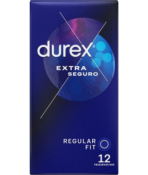 Æske med 12 Durex Extra Seguro kondomer